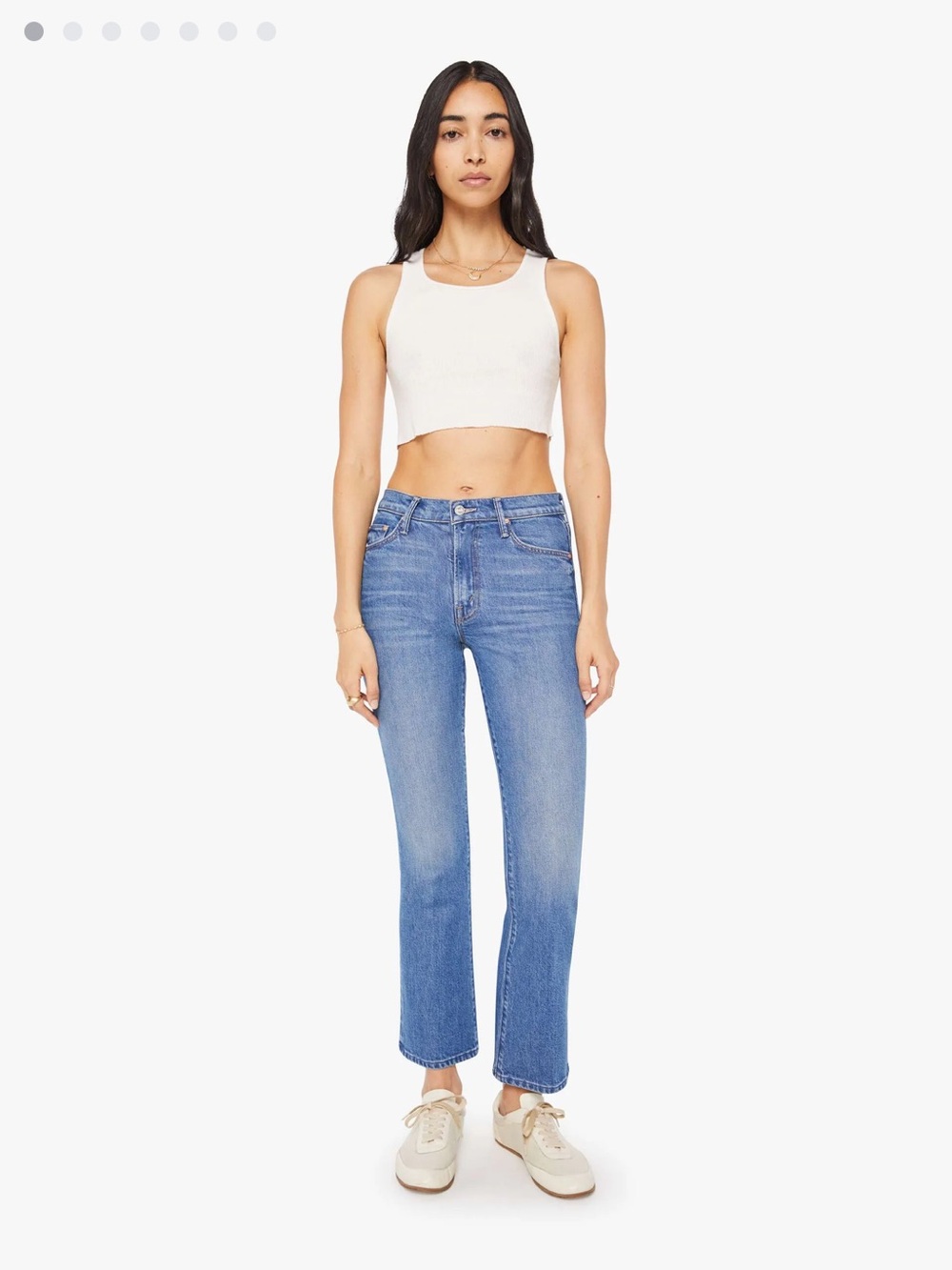 MOTHER Light Blue Cropped Straight Jeans